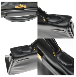 Hermes Black Kelly With Gold Hardware 32Cms 15