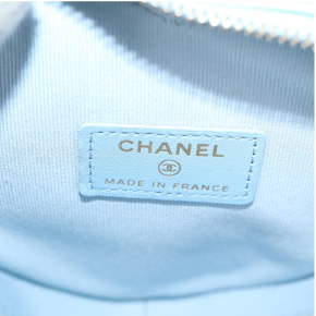 Chanel Pale Blue Quilted Leather Heart Crossbody Bag 12