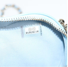 Chanel Pale Blue Quilted Leather Heart Crossbody Bag 10