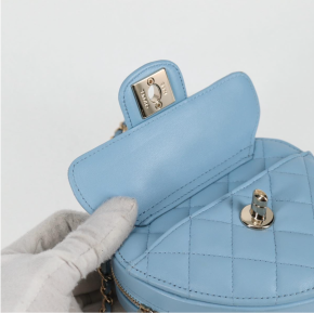 Chanel Pale Blue Quilted Leather Heart Crossbody Bag 3