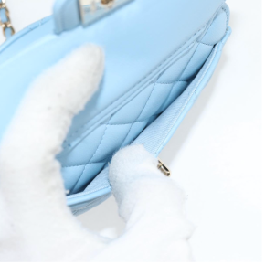 Chanel Pale Blue Quilted Leather Heart Crossbody Bag 2