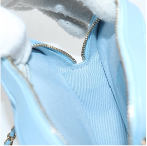 Chanel Pale Blue Quilted Leather Heart Crossbody Bag 4