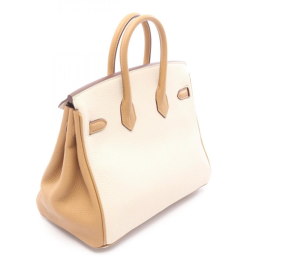 Hermès Togo Birkin 25 in Caramel Brown and Cream with Gold Hardware 2