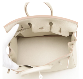 Hermès Cream Birkin 25 in Taurillon Clemence 6
