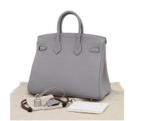 Hermès Grey/Gold Hardware Birkin 25 4