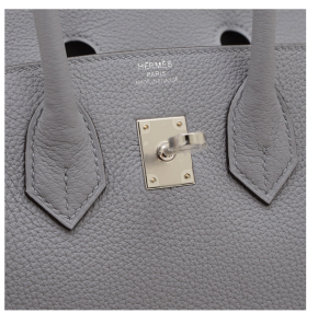 Hermès Grey/Gold Hardware Birkin 25 6