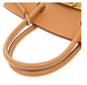 Hermès Caramel/White Stitch Birkin 30 9