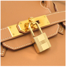 Hermès Caramel/White Stitch Birkin 30 6