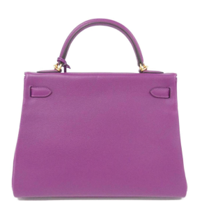 Hermès Purple Kelly 32 With Gold Hardware 2