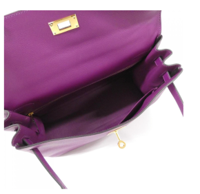 Hermès Purple Kelly 32 With Gold Hardware 4