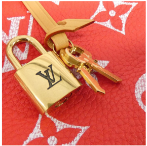 Louis Vuitton Monogram Speedy Bandouliere 40cm Boston Bag Red 4
