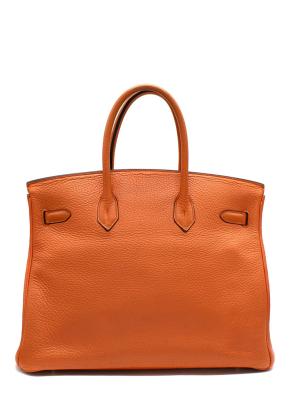 Hermes Birkin 35 in Orange H Taurillon Clemence Leather Palladium Hardware 2
