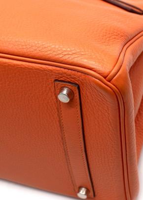 Hermes Birkin 35 in Orange H Taurillon Clemence Leather Palladium Hardware 6