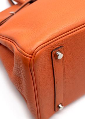 Hermes Birkin 35 in Orange H Taurillon Clemence Leather Palladium Hardware 7