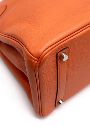 Hermes Birkin 35 in Orange H Taurillon Clemence Leather Palladium Hardware 8