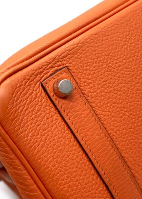 Hermes Birkin 35 in Orange H Taurillon Clemence Leather Palladium Hardware 9