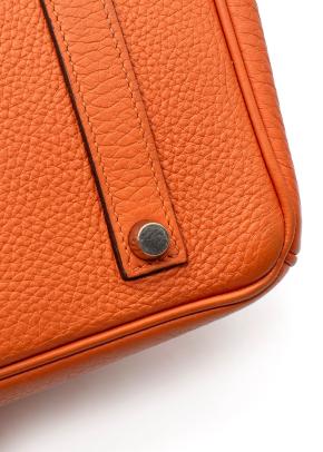 Hermes Birkin 35 in Orange H Taurillon Clemence Leather Palladium Hardware 12