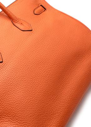 Hermes Birkin 35 in Orange H Taurillon Clemence Leather Palladium Hardware 14