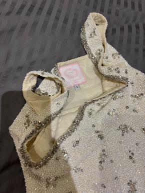 Clio Peppiat Beaded White Cocktail Dress 6