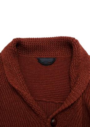Burberry Brick Red Thick Knitted Cardigan 4