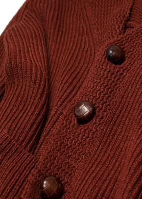 Burberry Brick Red Thick Knitted Cardigan 8