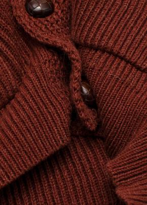 Burberry Brick Red Thick Knitted Cardigan 7