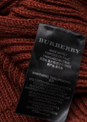 Burberry Brick Red Thick Knitted Cardigan 9