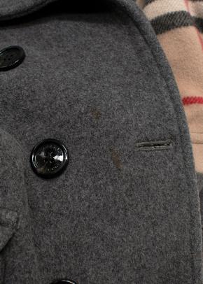 Burberry Grey Wool Double Breated Jacket/coat 10