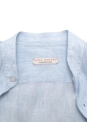Luca Faloni Blue Fine Stripe Shirt 5