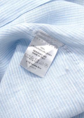 Luca Faloni Blue Fine Stripe Shirt 8