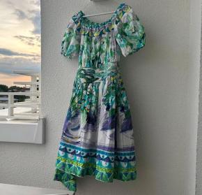Prada Cotton Print Ruched Dress 3