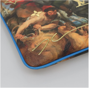 Limited Edition Louis Vuitton x Jeff Koons Masters Collection Pochette – “Tiger Hunt” Print with Gold Chain Strap 20