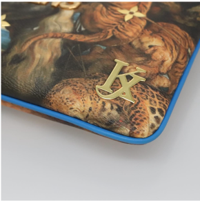 Limited Edition Louis Vuitton x Jeff Koons Masters Collection Pochette – “Tiger Hunt” Print with Gold Chain Strap 24