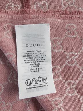 Gucci Rose/Ivory Reversible Silk/Wool Blend Scarf/Stole 8