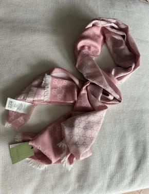Gucci Rose/Ivory Reversible Silk/Wool Blend Scarf/Stole 2