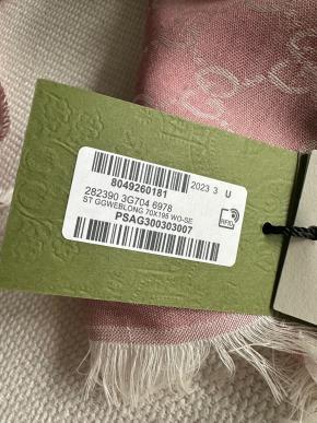 Gucci Rose/Ivory Reversible Silk/Wool Blend Scarf/Stole 7
