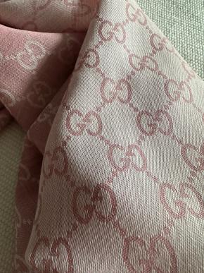 Gucci Rose/Ivory Reversible Silk/Wool Blend Scarf/Stole 5