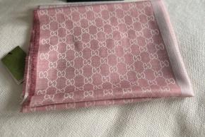 Gucci Rose/Ivory Reversible Silk/Wool Blend Scarf/Stole 4
