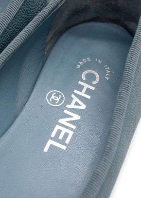 Chanel Pale Blue Caviar Leather Ballet Flats 10