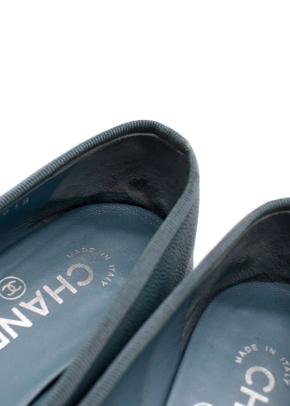 Chanel Pale Blue Caviar Leather Ballet Flats 3