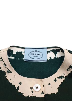 Prada Emerald Green Dip Dye Midi Dress with Pleated Skirt 3