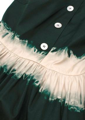 Prada Emerald Green Dip Dye Midi Dress with Pleated Skirt 5