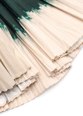 Prada Emerald Green Dip Dye Midi Dress with Pleated Skirt 7