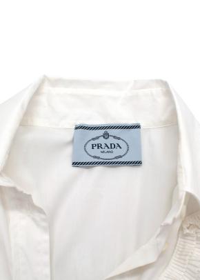 Prada White Cotton Button Front Poplin Dress 7