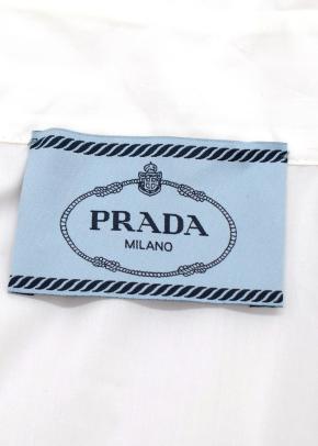 Prada White Cotton Button Front Poplin Dress 6