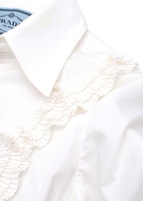 Prada White Cotton Button Front Poplin Dress 8