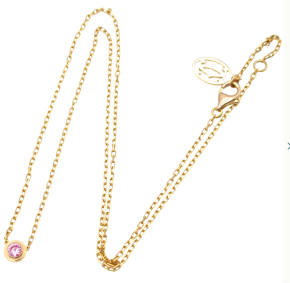 Cartier D'Amour Pink Sapphire Gold Necklace 6