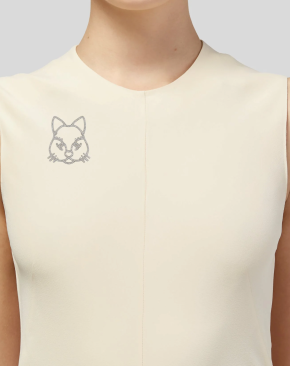 Chanel Silver Crystal Cat Brooch Pin 3