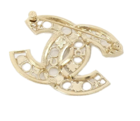 Chanel Coco Mark Double C Gold Metal Brooch 3