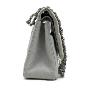 Chanel Nubuck Jumbo Classic Double Flap in Coastal Grey with Silver Chain Strap 4